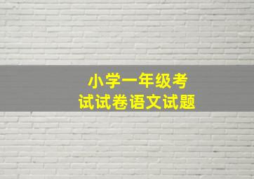 小学一年级考试试卷语文试题