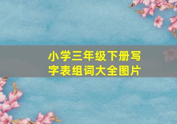 小学三年级下册写字表组词大全图片