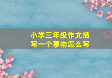 小学三年级作文描写一个事物怎么写