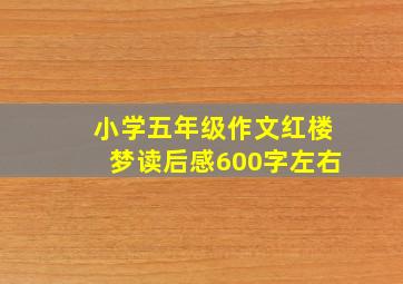 小学五年级作文红楼梦读后感600字左右