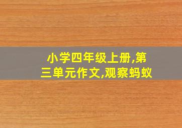 小学四年级上册,第三单元作文,观察蚂蚁