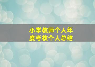 小学教师个人年度考核个人总结