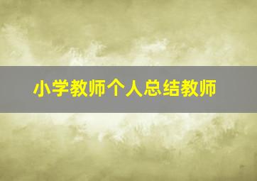 小学教师个人总结教师