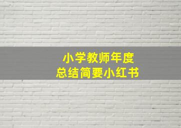 小学教师年度总结简要小红书