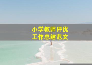 小学教师评优工作总结范文