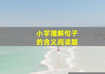 小学理解句子的含义阅读题