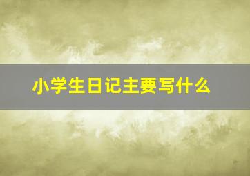 小学生日记主要写什么