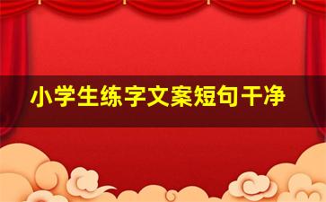 小学生练字文案短句干净