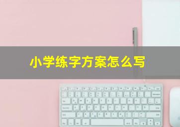 小学练字方案怎么写