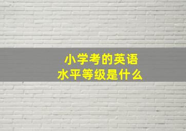 小学考的英语水平等级是什么