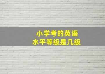 小学考的英语水平等级是几级