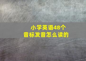 小学英语48个音标发音怎么读的