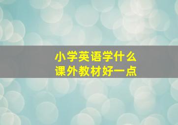 小学英语学什么课外教材好一点