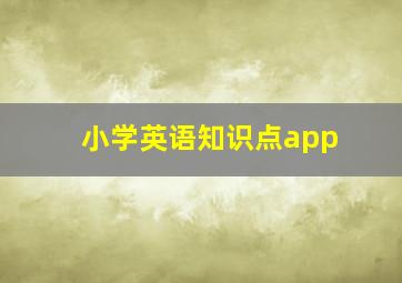 小学英语知识点app