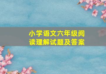 小学语文六年级阅读理解试题及答案