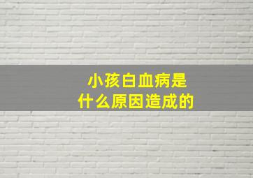 小孩白血病是什么原因造成的