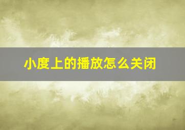 小度上的播放怎么关闭