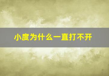 小度为什么一直打不开