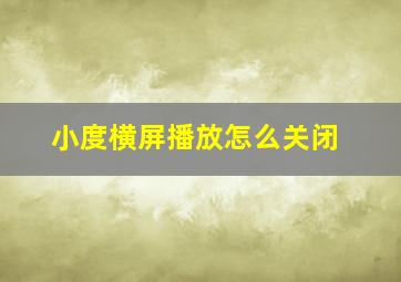 小度横屏播放怎么关闭