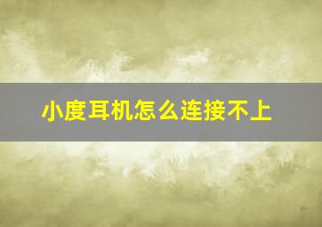 小度耳机怎么连接不上