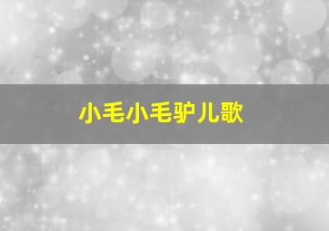 小毛小毛驴儿歌