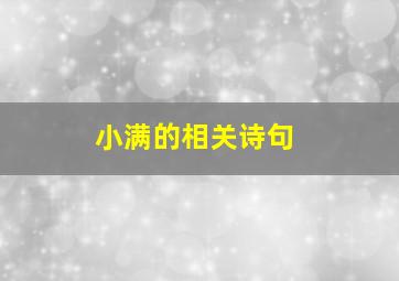 小满的相关诗句