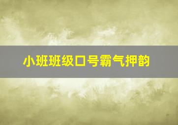 小班班级口号霸气押韵