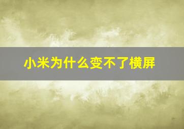 小米为什么变不了横屏