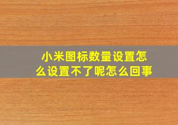 小米图标数量设置怎么设置不了呢怎么回事