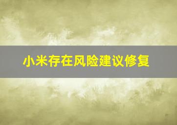 小米存在风险建议修复