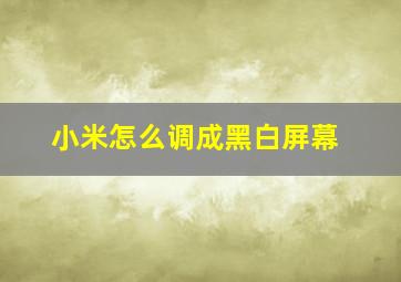 小米怎么调成黑白屏幕