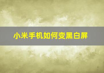 小米手机如何变黑白屏