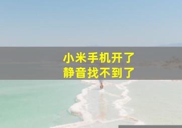 小米手机开了静音找不到了