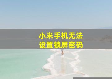 小米手机无法设置锁屏密码