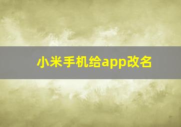 小米手机给app改名