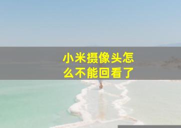 小米摄像头怎么不能回看了