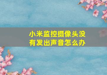 小米监控摄像头没有发出声音怎么办