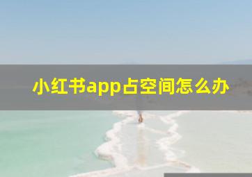 小红书app占空间怎么办