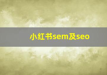 小红书sem及seo