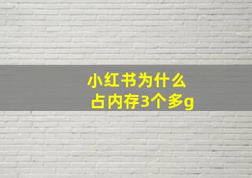 小红书为什么占内存3个多g