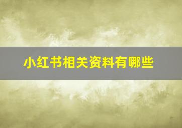 小红书相关资料有哪些