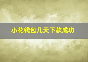 小花钱包几天下款成功