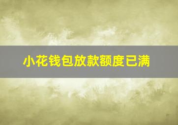 小花钱包放款额度已满