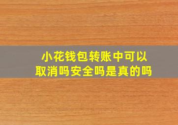 小花钱包转账中可以取消吗安全吗是真的吗