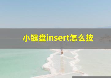 小键盘insert怎么按