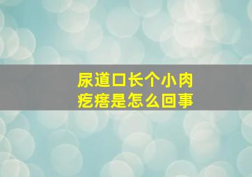 尿道口长个小肉疙瘩是怎么回事