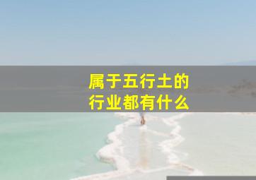 属于五行土的行业都有什么