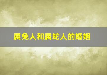 属兔人和属蛇人的婚姻