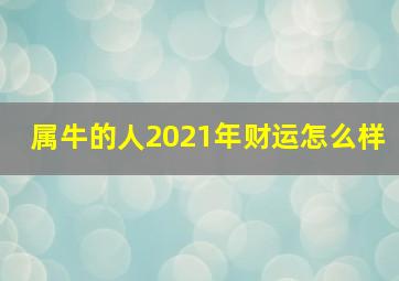 属牛的人2021年财运怎么样