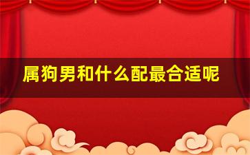 属狗男和什么配最合适呢